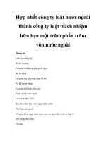 Hợp nhất công ty luật nước ngoài thành công ty luật trách nhiệm hữu hạn một trăm phần trăm vốn nước ngoài doc