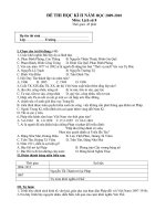 ĐỀ THI HỌC KÌ II MÔN SỬ LỚP 8 NĂM HỌC 2009-2010