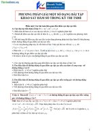 Các dạng toán hàm số ôn thi đại học