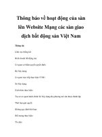 Thông báo về hoạt động của sàn lên Website Mạng các sàn giao dịch bất động sản Việt Nam pps