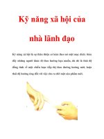 Kỹ năng xã hội của nhà lãnh đạo ppt