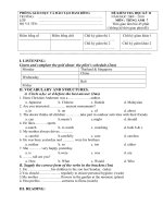 Đề thi-đáp án  anh văn 7 phòng GD