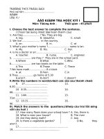 De KTHK 1 Tieng Anh 6