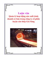 Luận văn: Quản lý hoạt động sản xuất kinh doanh cơ bản trong công ty cổ phần luyện cán thép Gia Sàng pdf