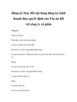 Đăng ký thay đổi nội dung đăng ký kinh doanh theo quyết định của Tòa án đối với công ty cổ phần potx