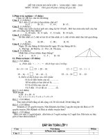 Đề thi hoc sinh giỏi và đáp án môn toán lớp 1