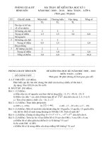 Đề, Ma trận, Đáp án HKI Toán 6