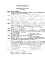 de thi thu dai hoc lan 3ma de 101 -THPT A Thanh liem(co dap an)