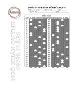 Phiếu chấm đáp án đề thi thử ĐH lần 01