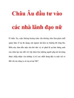 Châu Âu đầu tư vào các nhà lãnh đạo nữ pps