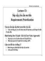 Lecture 13: Sắp xếp yêu cầu ưu tiên Requirements Prioritization pdf