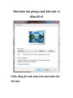 Màn hình chờ phong cảnh hữu tình và đồng hồ số ppt