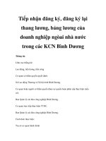 Tiếp nhận đăng ký, đăng ký lại thang lương, bảng lương của doanh nghiệp ngòai nhà nước trong các KCN Bình Dương ppsx