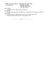 ĐỀ THI HỌC KÌ II LỊCH SỬ 7(09 -10)