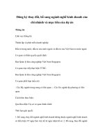 Đăng ký thay đổi, bổ sung ngành nghề kinh doanh của chi nhánh và mục tiêu của dự án doc