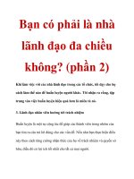 Bạn có phải là nhà lãnh đạo đa chiều không? (phần 2) docx