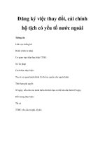 Đăng ký việc thay đổi, cải chính hộ tịch có yếu tố nước ngoài docx