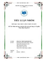 TIỂU LUẬN  MÔN THAY ĐỔI VÀ PHÁT TRIỂN TỔ CHỨC: Phân tích quy trình tái cấu trúc tại Công ty Cổ phần Thủy Điện Sông Đà 5