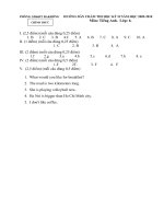 HDC thi HKII 2009-2010 môn Tiếng Anh 6