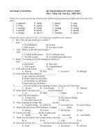 đề tham khảo ôn thi TN