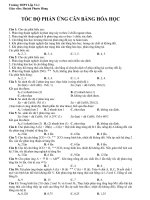 Tự  học bài tập Trắc nghiệm Cân Bằng Hóa Học