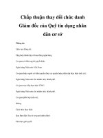 Chấp thuận thay đổi chức danh Giám đốc của Quỹ tín dụng nhân dân cơ sở pptx