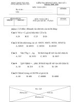 Đề KT toán 4 giữa HK1 năm 2009-20210
