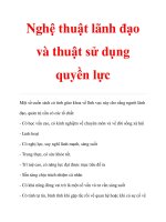Nghệ thuật lãnh đạo và thuật sử dụng quyền lực pptx