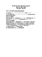 Đề thi học sinh giỏi môn toán 9 tỉnh Long An