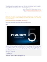 hướng dẫn sử dụng proshow 5.0