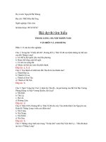 Đáp án dự thi tìm hiểu 1000 năm Thăng Long-Hà Nội