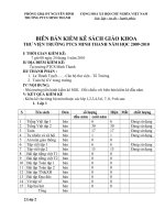 biên bản kiểm kê SGK