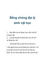 Bằng chứng địa lý sinh vật học pptx