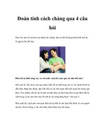 Đoán tính cách chàng qua 4 câu hỏi pot