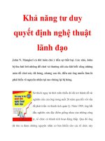 Khả năng tư duy quyết định nghệ thuật lãnh đạo potx