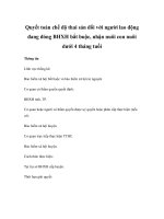 Quyết toán chế độ thai sản đối với người lao động đang đóng BHXH bắt buộc, nhận nuôi con nuôi dưới 4 tháng tuổi ppsx