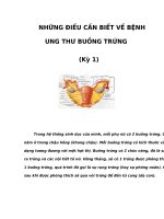 NHỮNG ĐIỀU CẦN BIẾT VỀ BỆNH UNG THƯ BUỒNG TRỨNG (Kỳ 1) potx