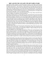 Độc lập dân tộc gắn liền với chủ nghĩa xã hội