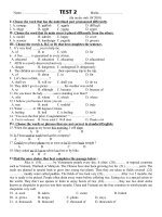 TEST 2  TUYỂN SINH 10