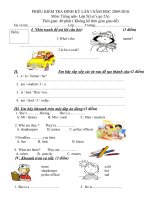 English test(let''''s go 2A năm học 2009-2010)