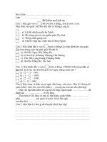 Đề kiểm tra Lịch Sử lớp 4 cuối năm