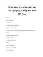 Tuyển dụng công chức loại A vào làm việc tại Ngân hàng Nhà nước Việt Nam ppt