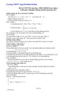 Đề Toán TN Trường Nguyễn Bỉnh Khiêm