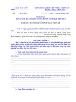 MẪU BÁO CÁO TỔNG KẾT CÔNG ĐOÀN NĂM HỌC 2009-2010