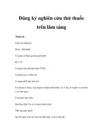 Đăng ký nghiên cứu thử thuốc trên lâm sàng pptx