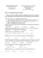 de thi va dap an tuyen sinh 10