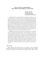 THUẬT TOÁN WATERMARKING CHO VIDEO SỐ NÉN MPEG-2 VÀ ỨNG DỤNG ppsx