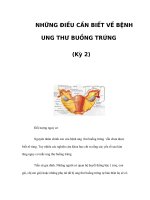NHỮNG ĐIỀU CẦN BIẾT VỀ BỆNH UNG THƯ BUỒNG TRỨNG (Kỳ 2) potx