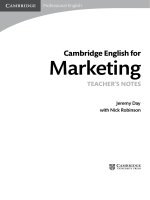 cambridge english for marketing teacher’s notes