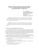 KHẢO SÁT, ĐÁNH GIÁ CHẤT LƯỢNG HOẠT ĐỘNG CỦA CÁC TRẠM TRỘN BÊ TÔNG NHỰA NÓNG ĐANG KHAI THÁC TẠI VIỆT NAM potx